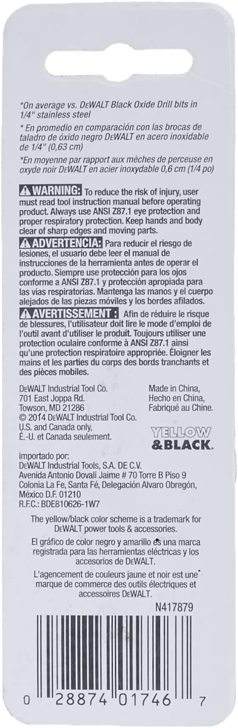 Dewalt DW1308 1/8-Inch Titanium Nitride Split Point Twist Drill Bit, Gold - Image 3