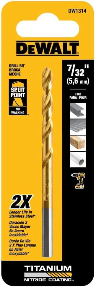DEWALT DW1314 7/32-Inch Titanium Nitride Speed Tip Point Drill Bit - Image 6
