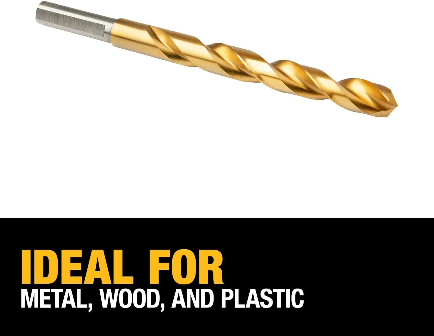 DEWALT DW1328 7/16-Inch Titanium Nitride 3/8-Inch Reduced Shank Split Point Twist Drill Bit, Gold - Image 3