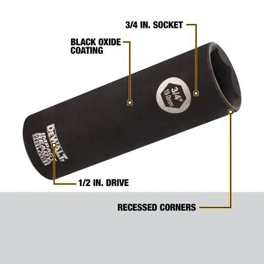 DEWALT (DW22902) 3/4-Inch IMPACT READY Deep Socket for 1/2-Inch Drive - Image 2