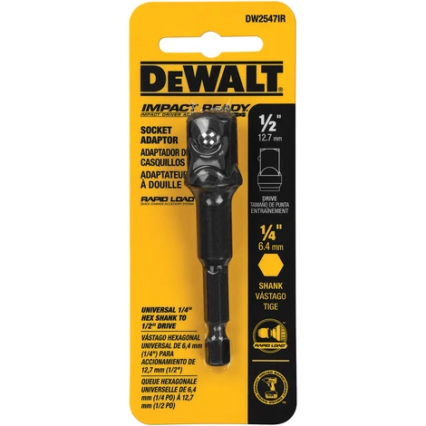 DEWALT DW2547IR Socket Adapter, Hex Shank, 1/4-Inch To 1/2-Inch