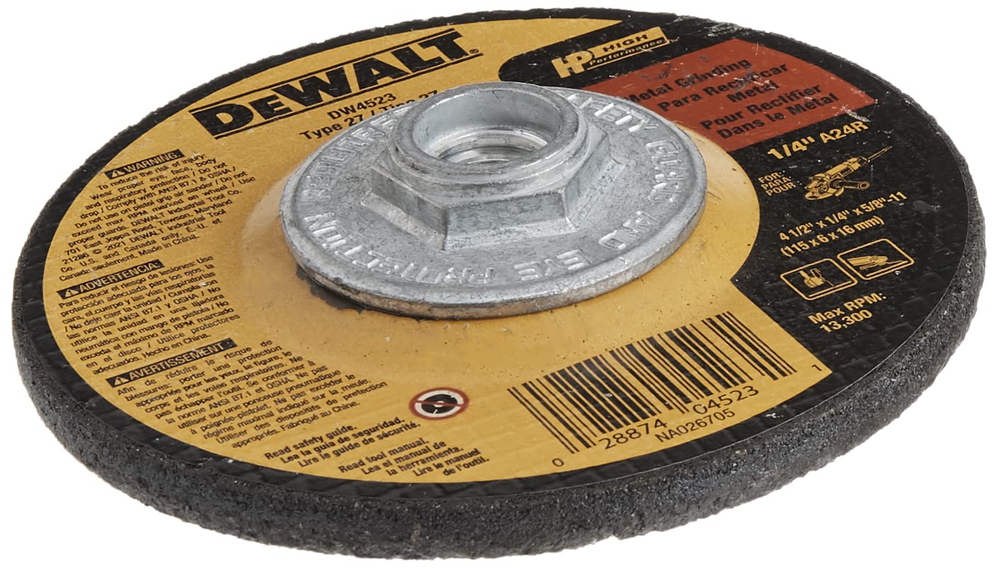 DEWALT DW4523 4-1/2" x 1/4" x 5/8"-11 High Performance Metal Grinding Wheel - Image 3