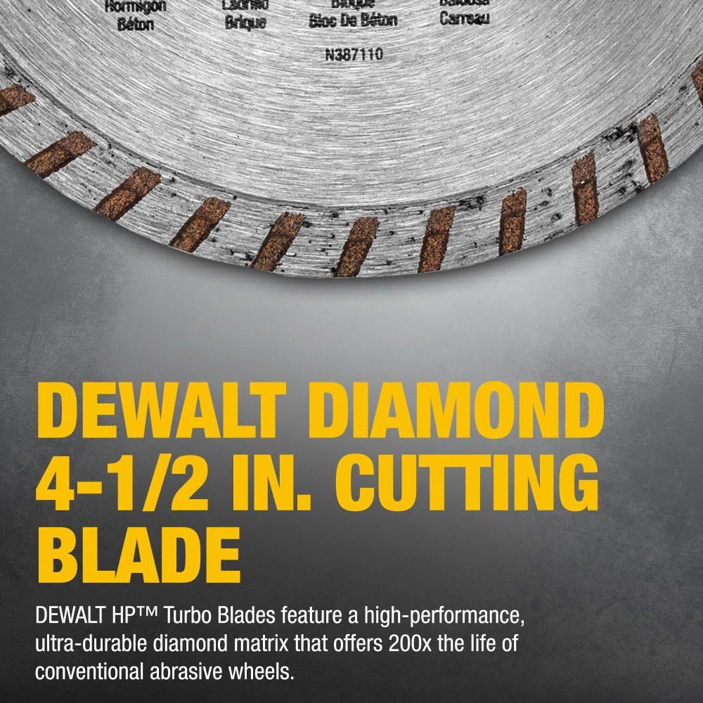 DEWALT DW4725 Diamond Blade for Masonry, Dry Cutting, Continuous Rim, 7/8-Inch Arbor, 4-1/2-Inch - Image 5