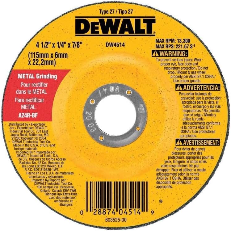 DEWALT 9-Inch by 1/4-Inch by 5/8-Inch-11 General Purpose Metal Grinding Wheel - DW4954 - Image 3