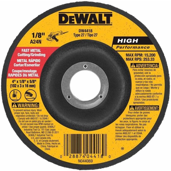 DEWALT 9-Inch by 1/4-Inch by 5/8-Inch-11 General Purpose Metal Grinding Wheel - DW4954 - Image 4