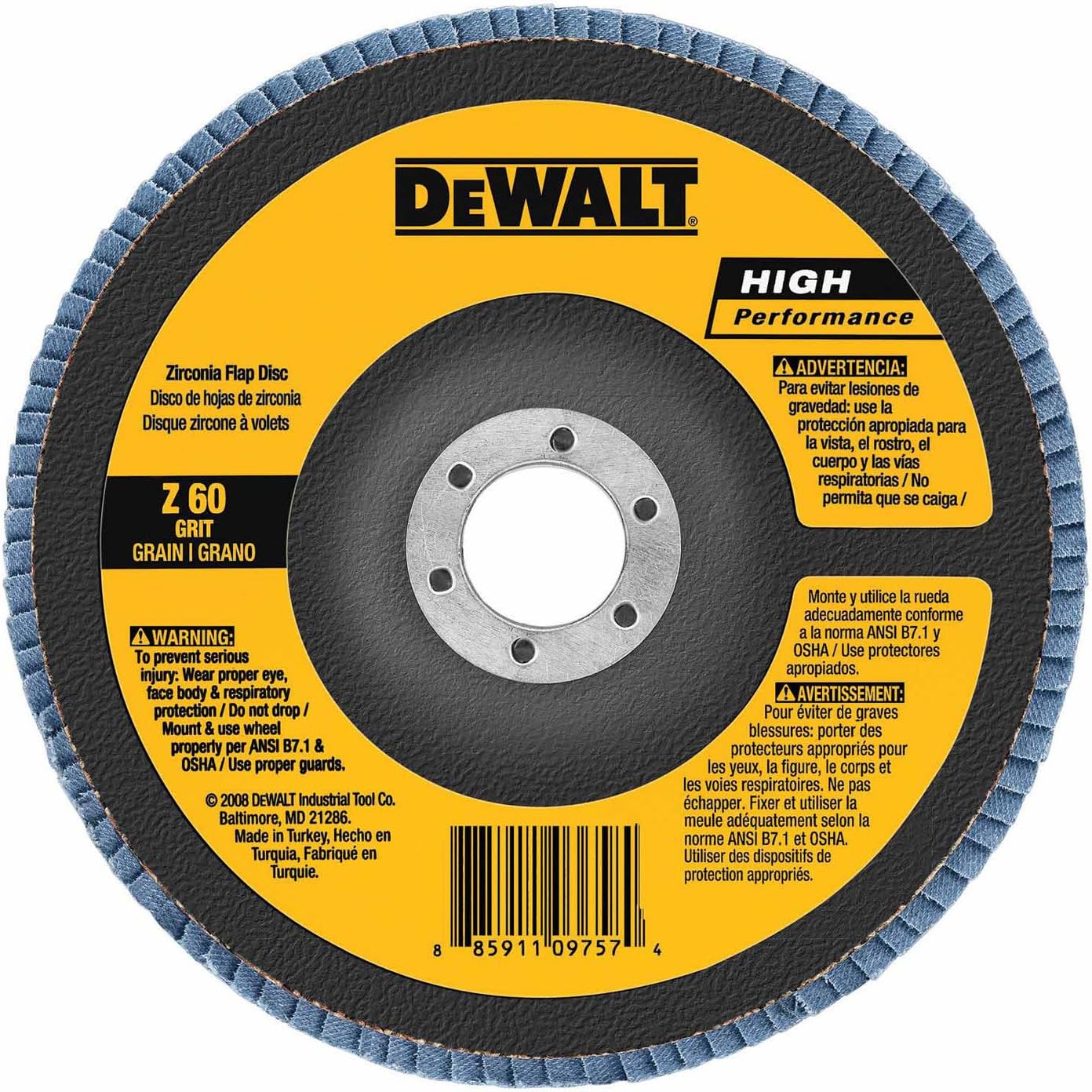 DEWALT DW8351 4-1/2-Inch by 7/8-Inch 40G Type 27 Flap Disc - Image 2