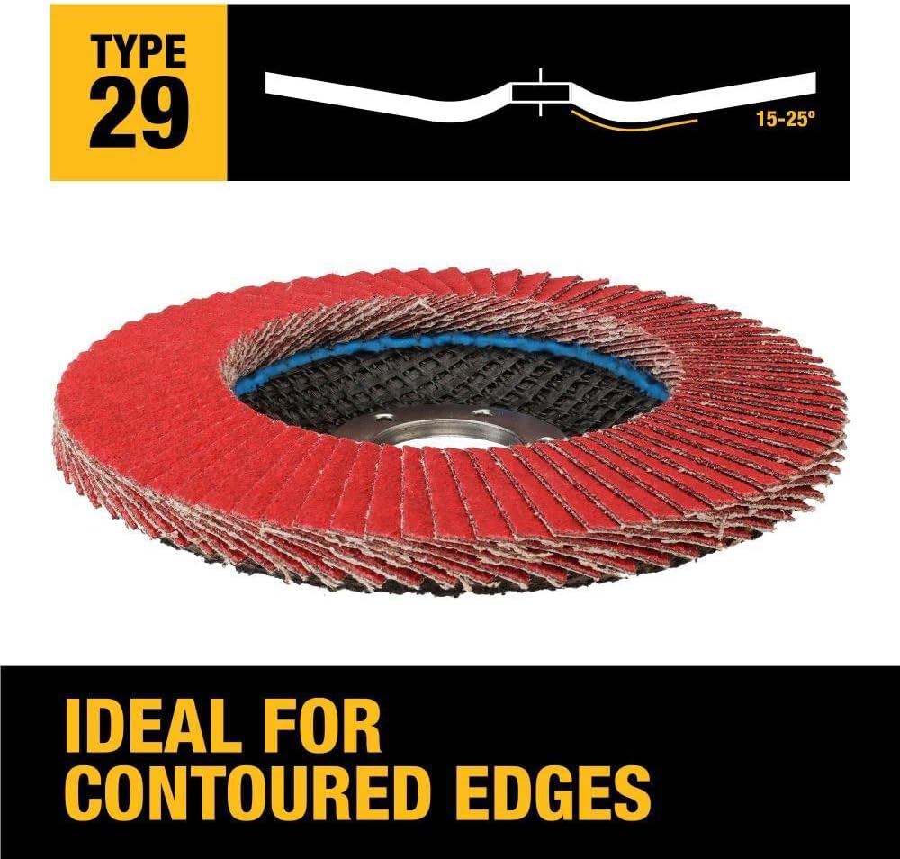 DEWALT DWA8282 80G T29 XP Ceramic Flap Disc, 4-1/2" x 7/8" - Image 3