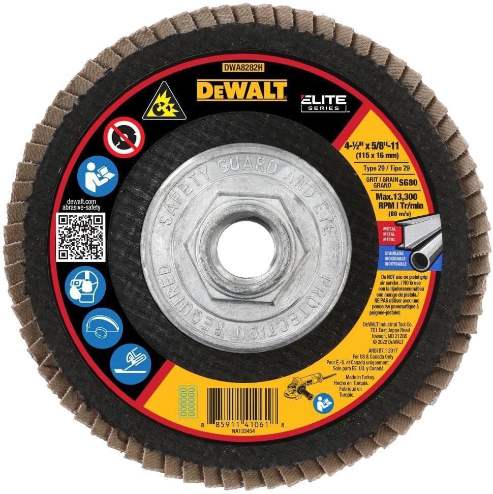 DEWALT DWA8282H 80G T29 XP Ceramic Flap Disc, 4-1/2" x 5/8" Hub - Image 2