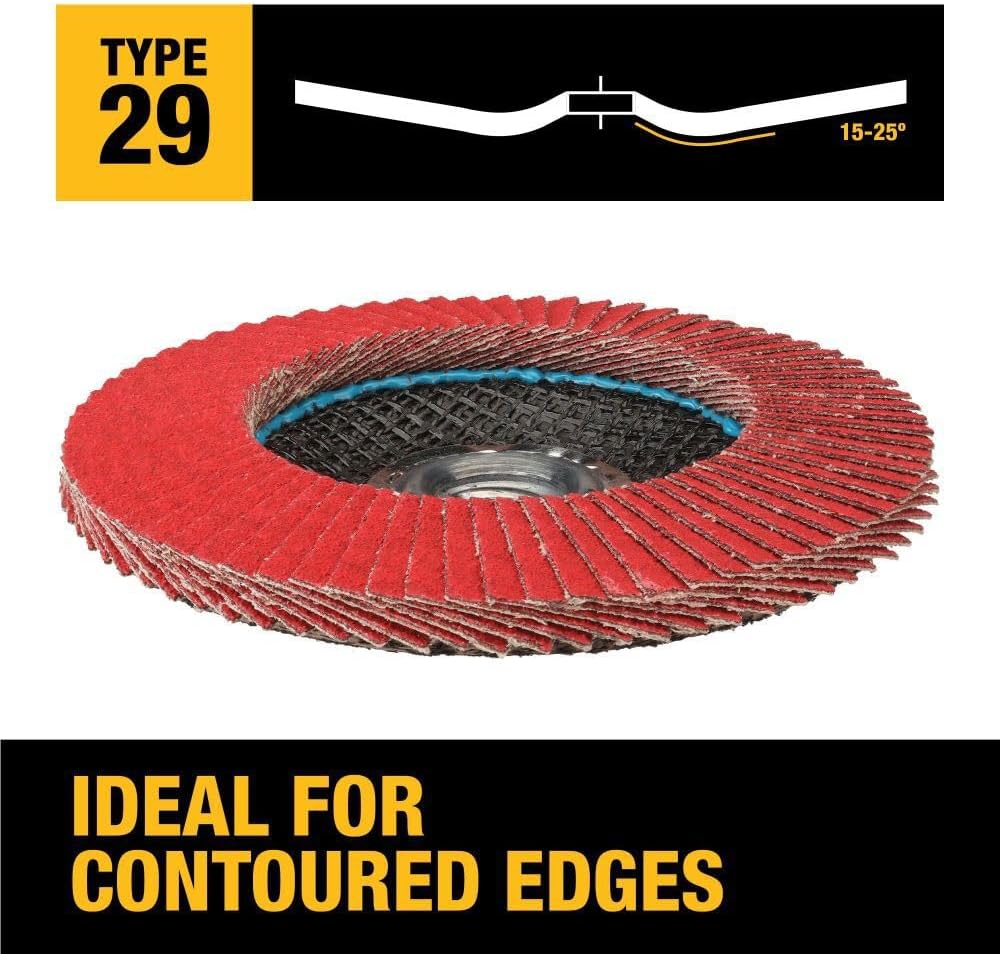 DEWALT DWA8282H 80G T29 XP Ceramic Flap Disc, 4-1/2" x 5/8" Hub - Image 4