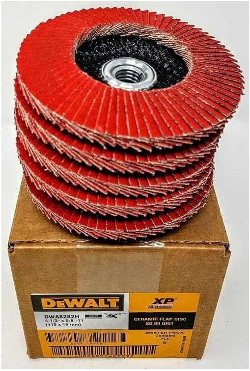 DEWALT DWA8282H 80G T29 XP Ceramic Flap Disc, 4-1/2" x 5/8" Hub - Image 6