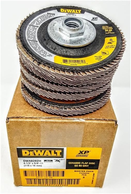 DEWALT DWA8282H 80G T29 XP Ceramic Flap Disc, 4-1/2" x 5/8" Hub - Image 9