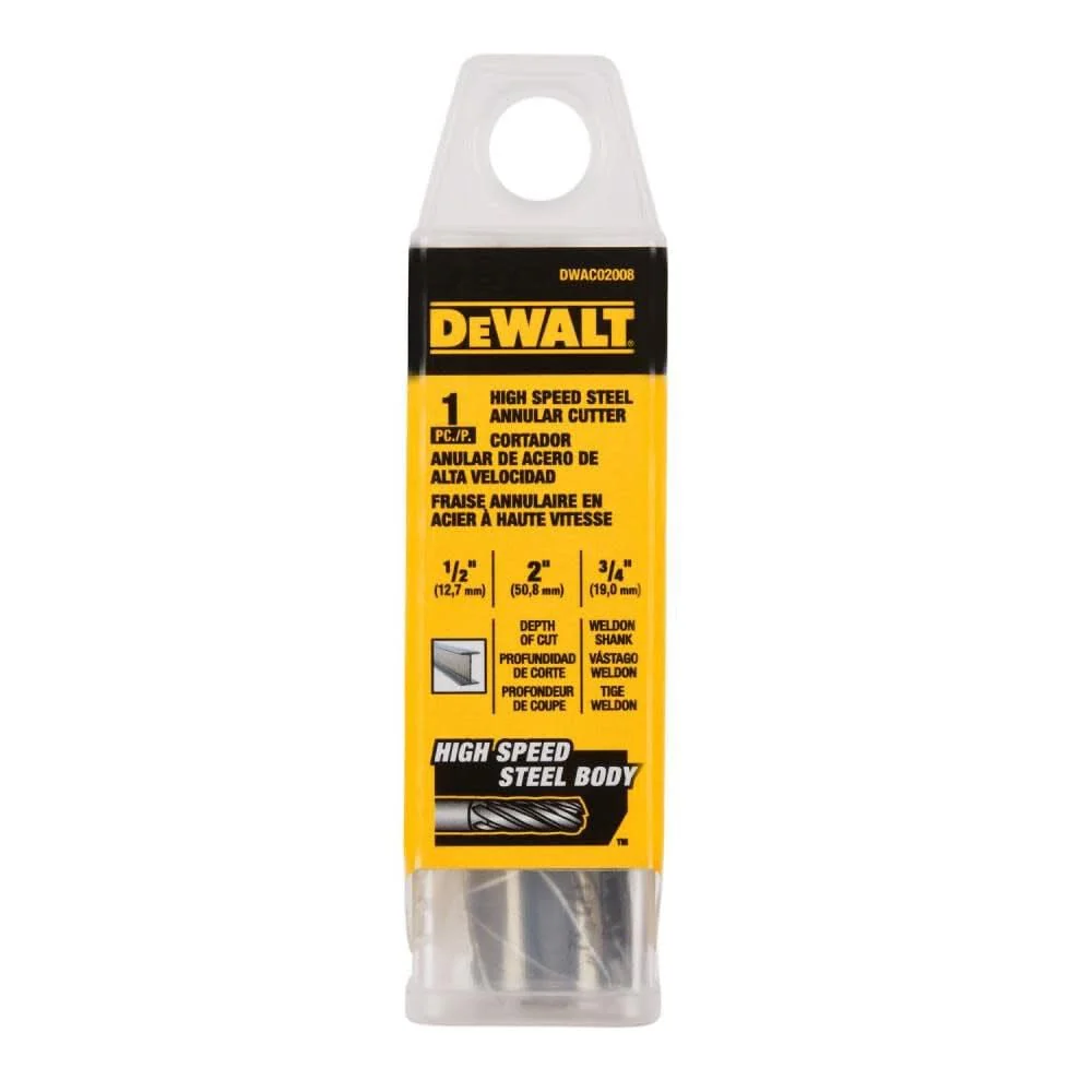 DEWALT DWAC02008 Annular Cutter 1/2in X 2in HSS 3/4in Weldon - Image 3