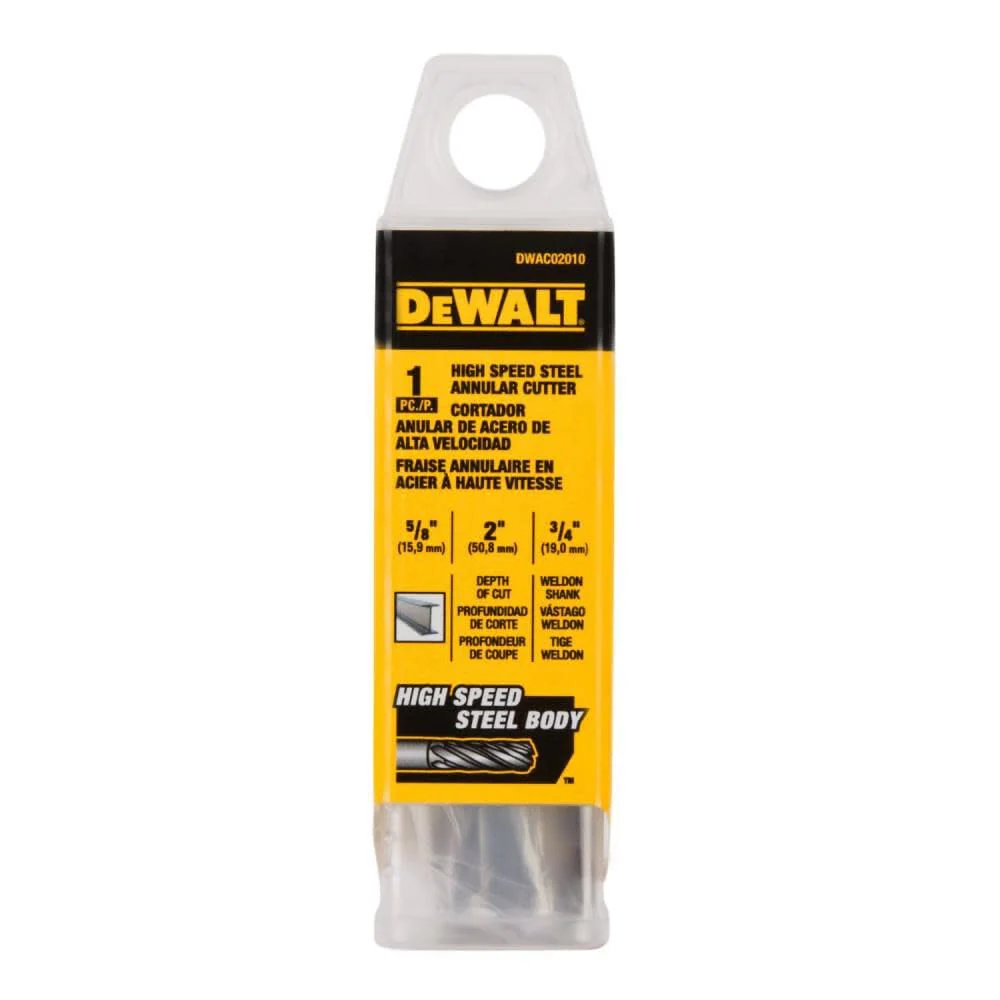 DEWALT DWAC02010 Annular Cutter 5/8in X 2in HSS 3/4in Weldon - Image 3