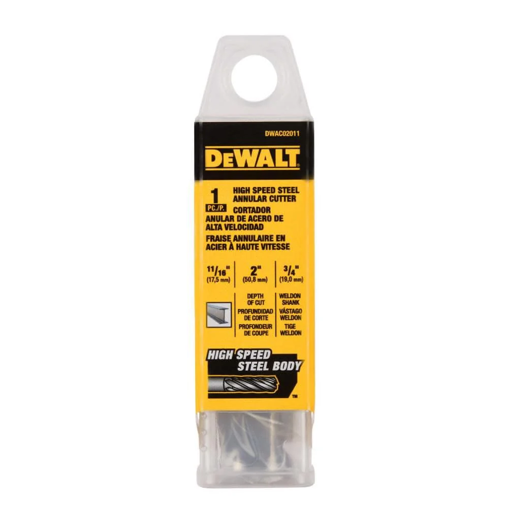 DEWALT DWAC02011 Annular Cutter 11/16in X 2in HSS 3/4in Weldon - Image 3