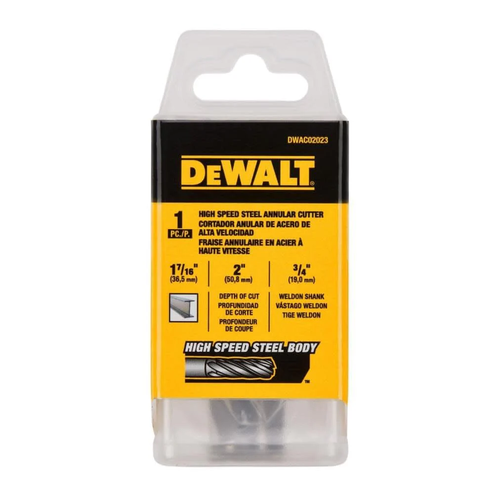 DEWALT DWAC02023 Annular Cutter 1-7/16in X 2in HSS 3/4in Weldon - Image 3
