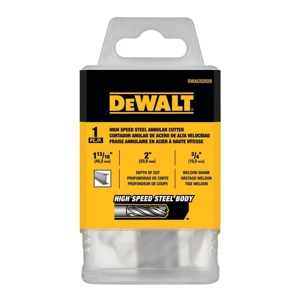 DEWALT DWAC02029 Annular Cutter 1 13/16in X 2I HSS 3/4in Weldon - Image 3