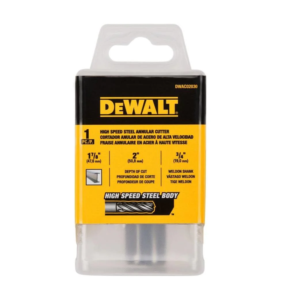 DEWALT DWAC02030 Annular Cutter 1-7/8in X 2in HSS 3/4in Weldon - Image 3