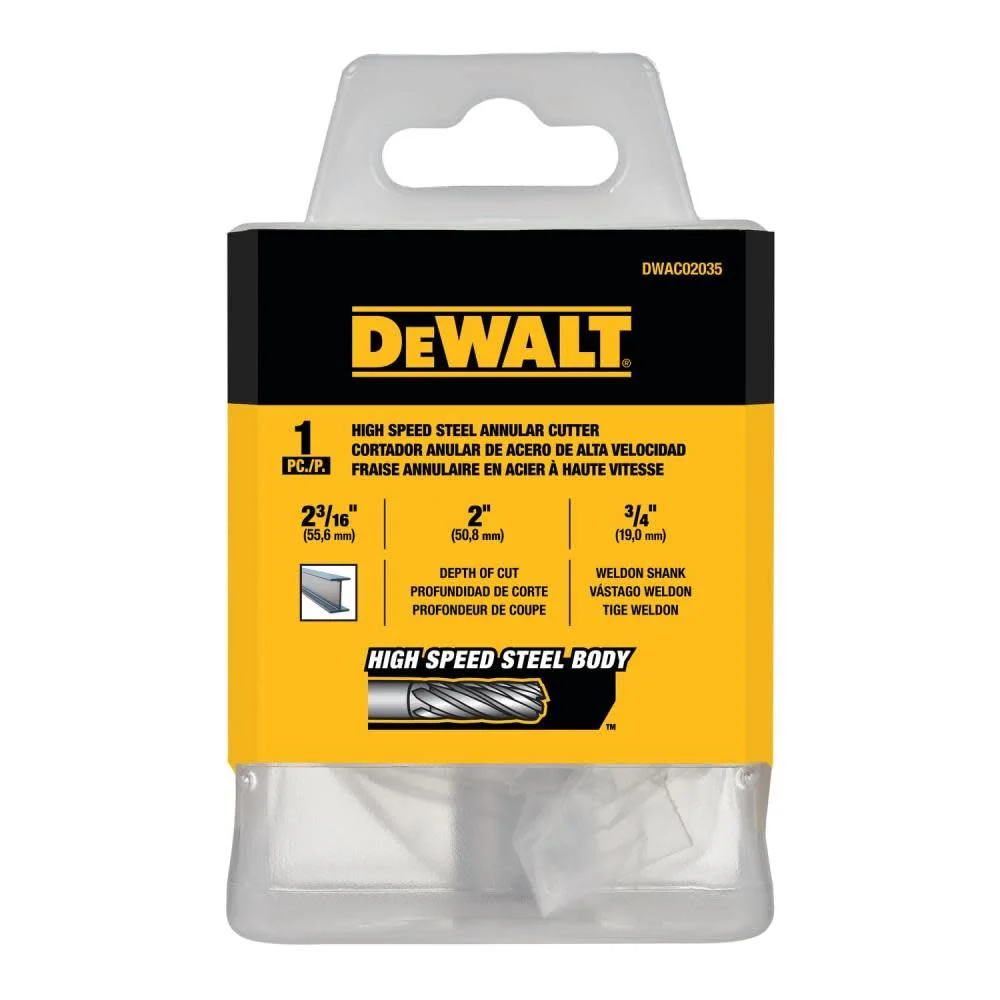 DEWALT DWAC02035 Annular Cutter 2 3/16in X 2in HSS 3/4in Weldon - Image 3