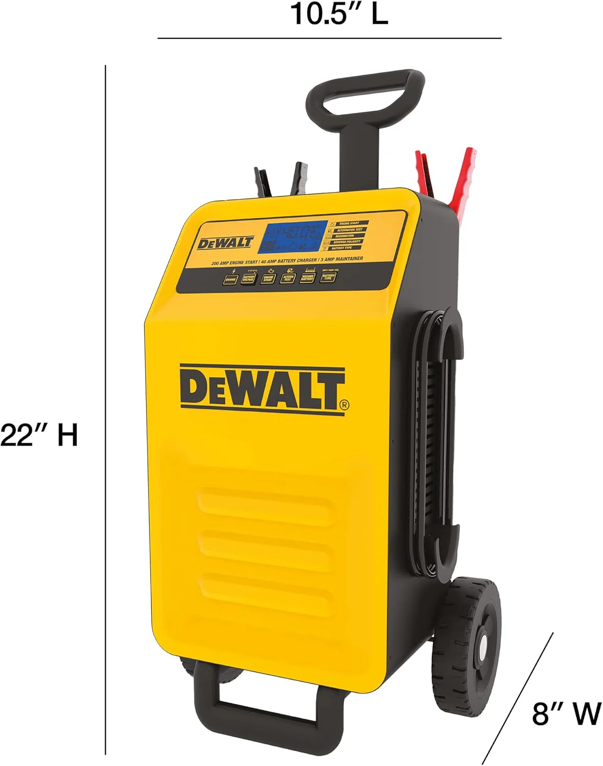 DEWALT DXAE200 Professional Rolling 40 Amp Battery Charger, 3 Amp Maintainer with 200 Amp Engine Start - Image 3