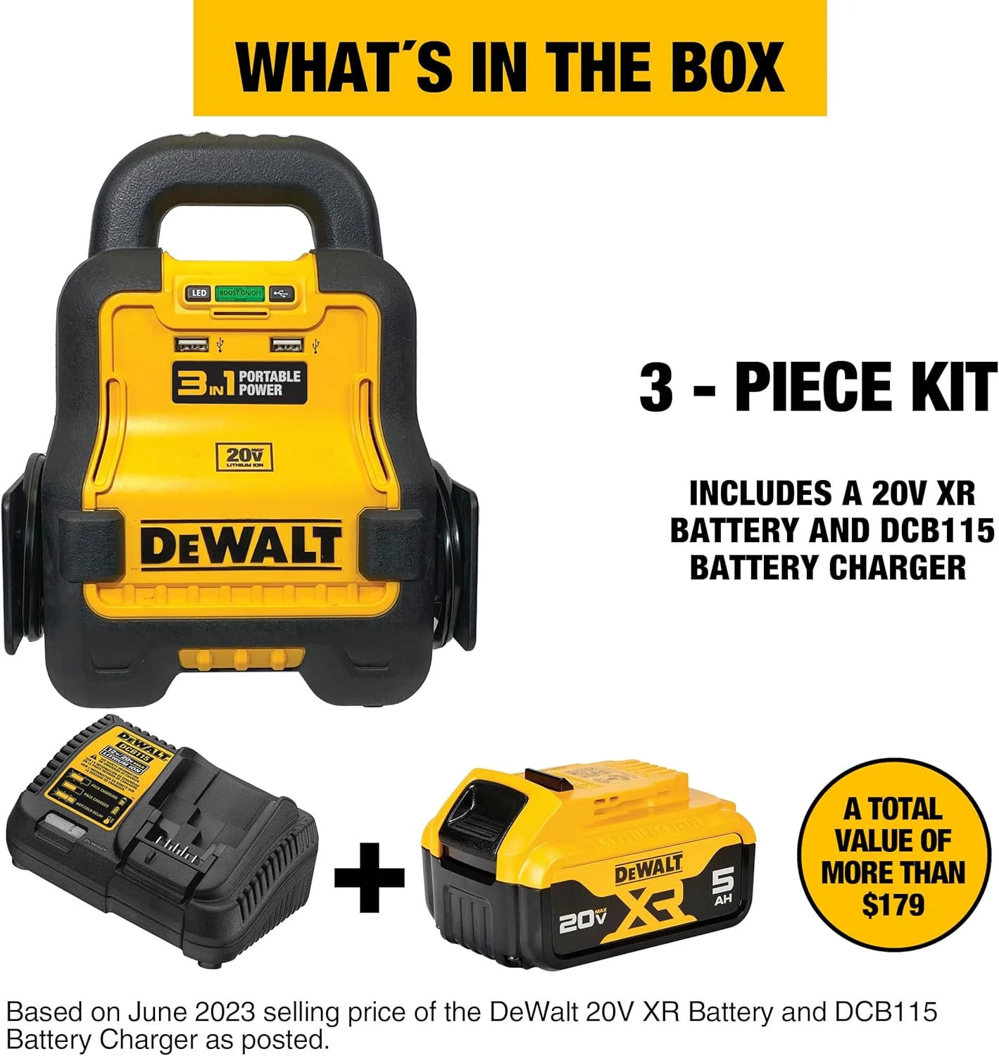 DEWALT DXAE20VBBK Battery Booster with 20V XR 5 AH Lithium-Ion Battery and DCB115 Battery Charger - Image 4