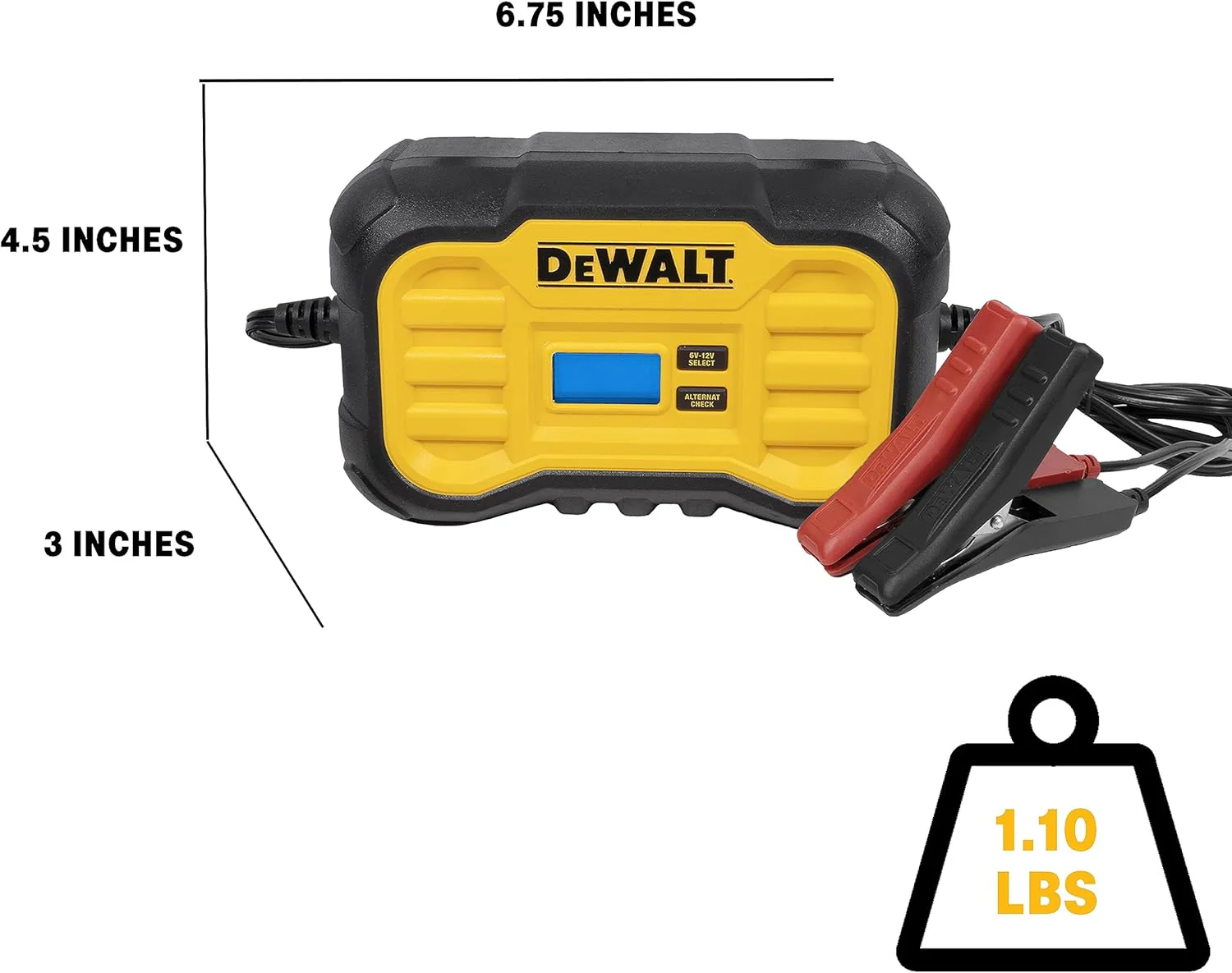 DeWalt DXAEC10 Professional 10 Amp Battery Charger, Battery Maintainer, Battery Trickle Charger - Image 3