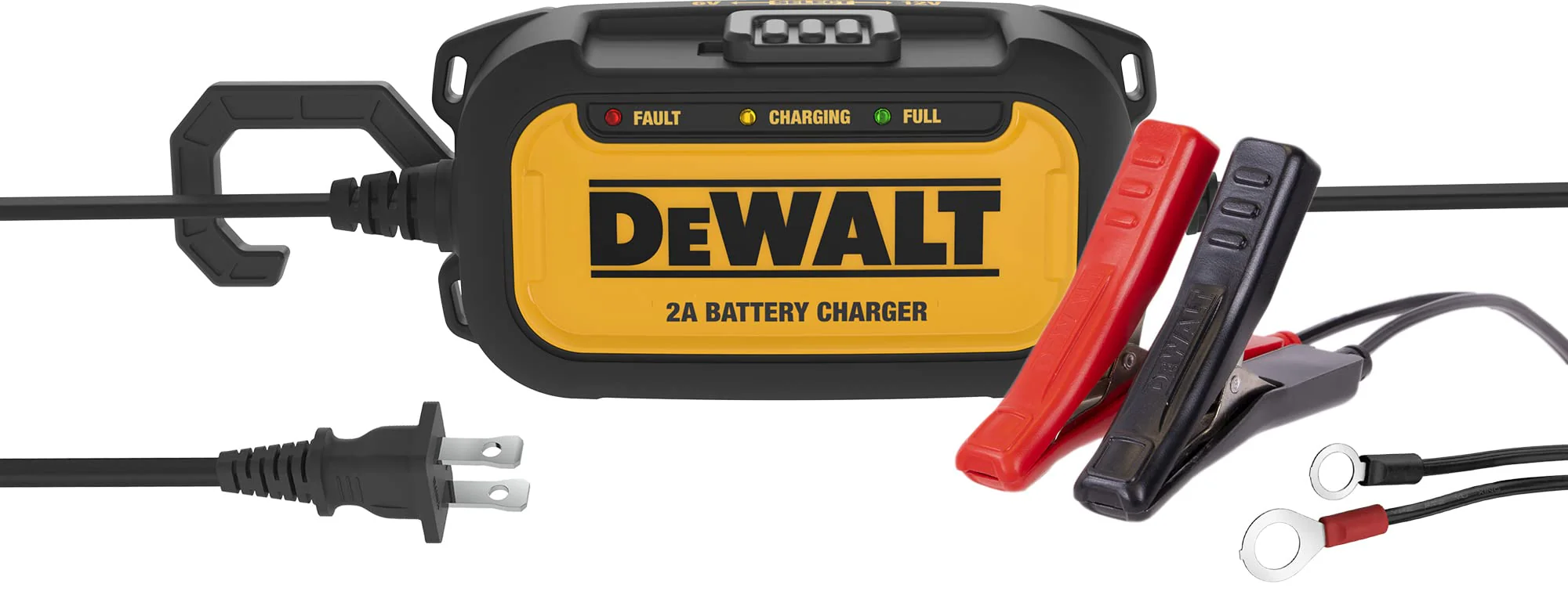 DeWalt DXAEC2 Professional 2 Amp Automotive Battery Charger and Maintainer, Yellow