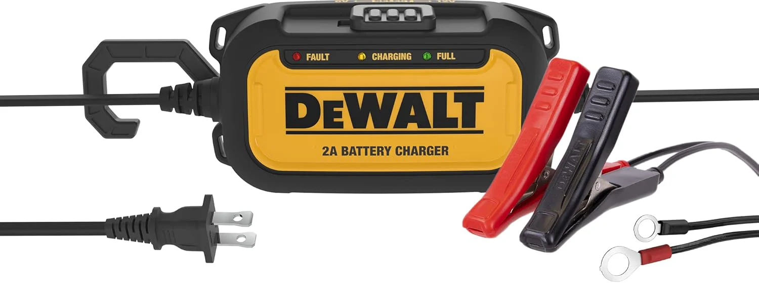 DeWalt DXAEC2 Professional 2 Amp Automotive Battery Charger and Maintainer, Yellow - Image 2