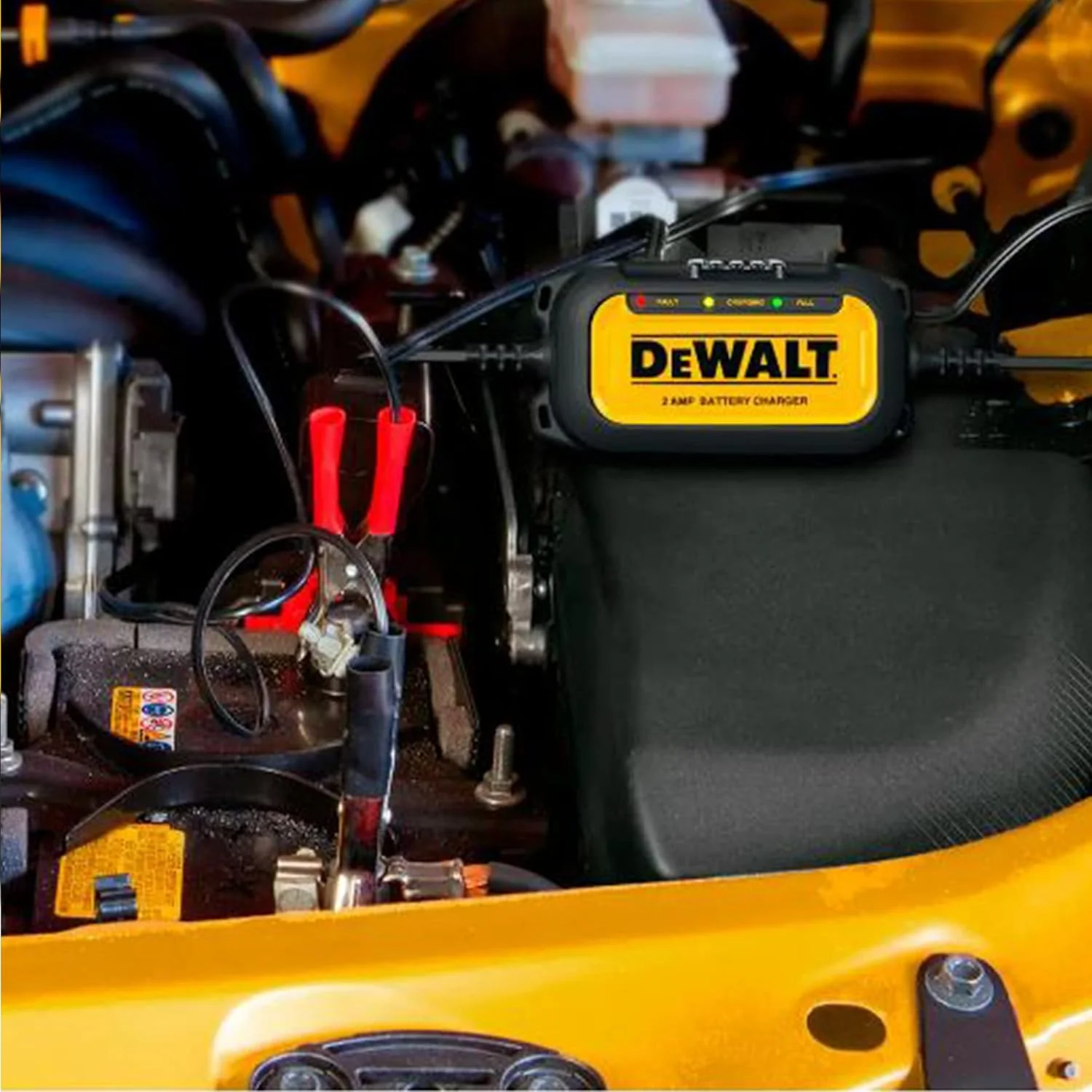 DeWalt DXAEC2 Professional 2 Amp Automotive Battery Charger and Maintainer, Yellow - Image 8