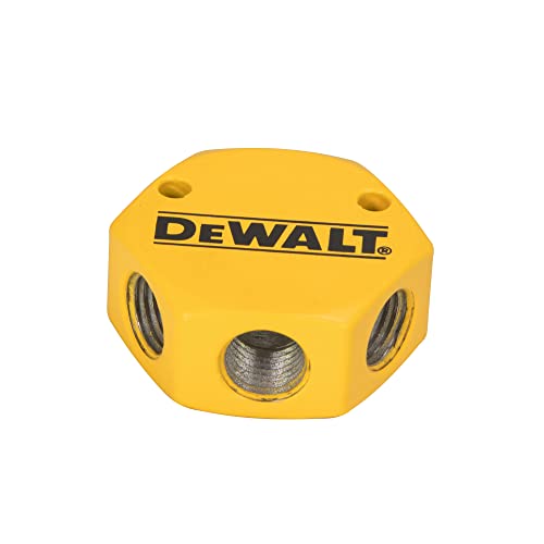 DEWALT 3-Way 3/8-Inch FNPT Inlet Hockey Puck Flat Manifold with three 1/4-Inch FNPT Outlets (DXCM041-0116) - Image 3