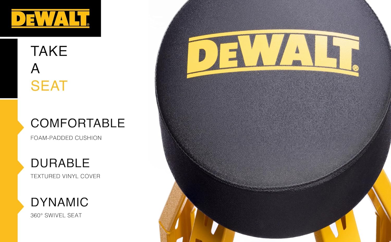 DEWALT DXSTFH030KD Work Bench Height Shop Stool - Image 6