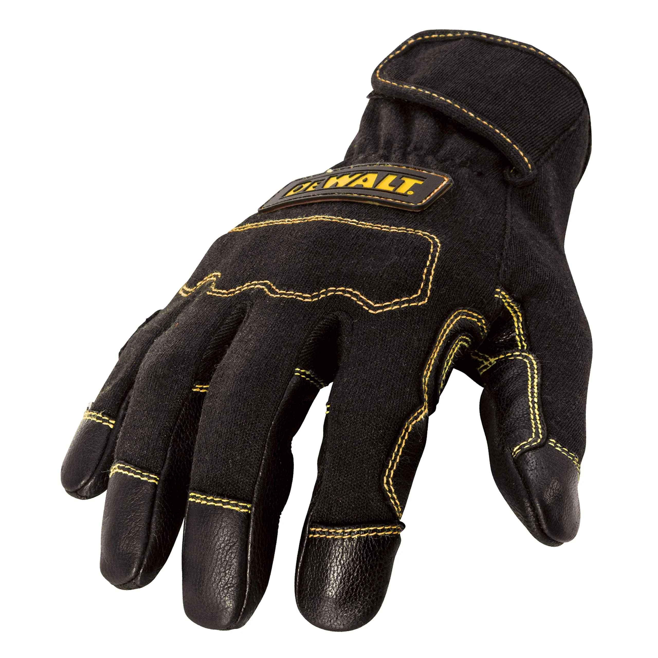 DEWALT Short Cuff Durable Welding and Fabricator Gloves, Abrasion-Resistant Leather Palm, Constructed of Fire-Resistant Materials, Kevlar Stitching, Knuckle Guard, XX-Large