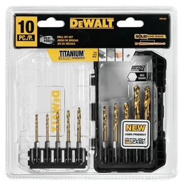 DEWALT DD5160 Titanium Nitride Coated Drill Bit Set, 10-Piece Impact Ready