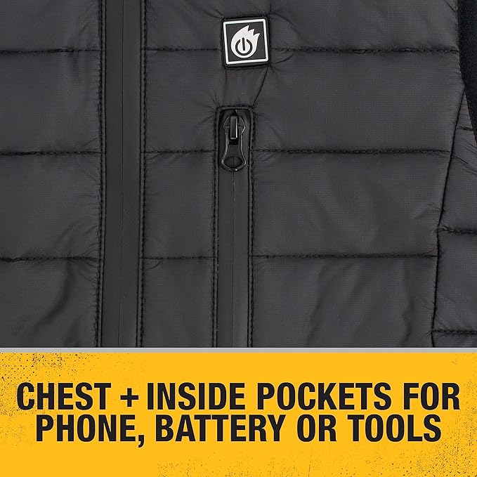 DEWALT (DCHV094D1-M) Womens Standard Lightweight Puffer Heated Vest Kit Black Medium - Image 3