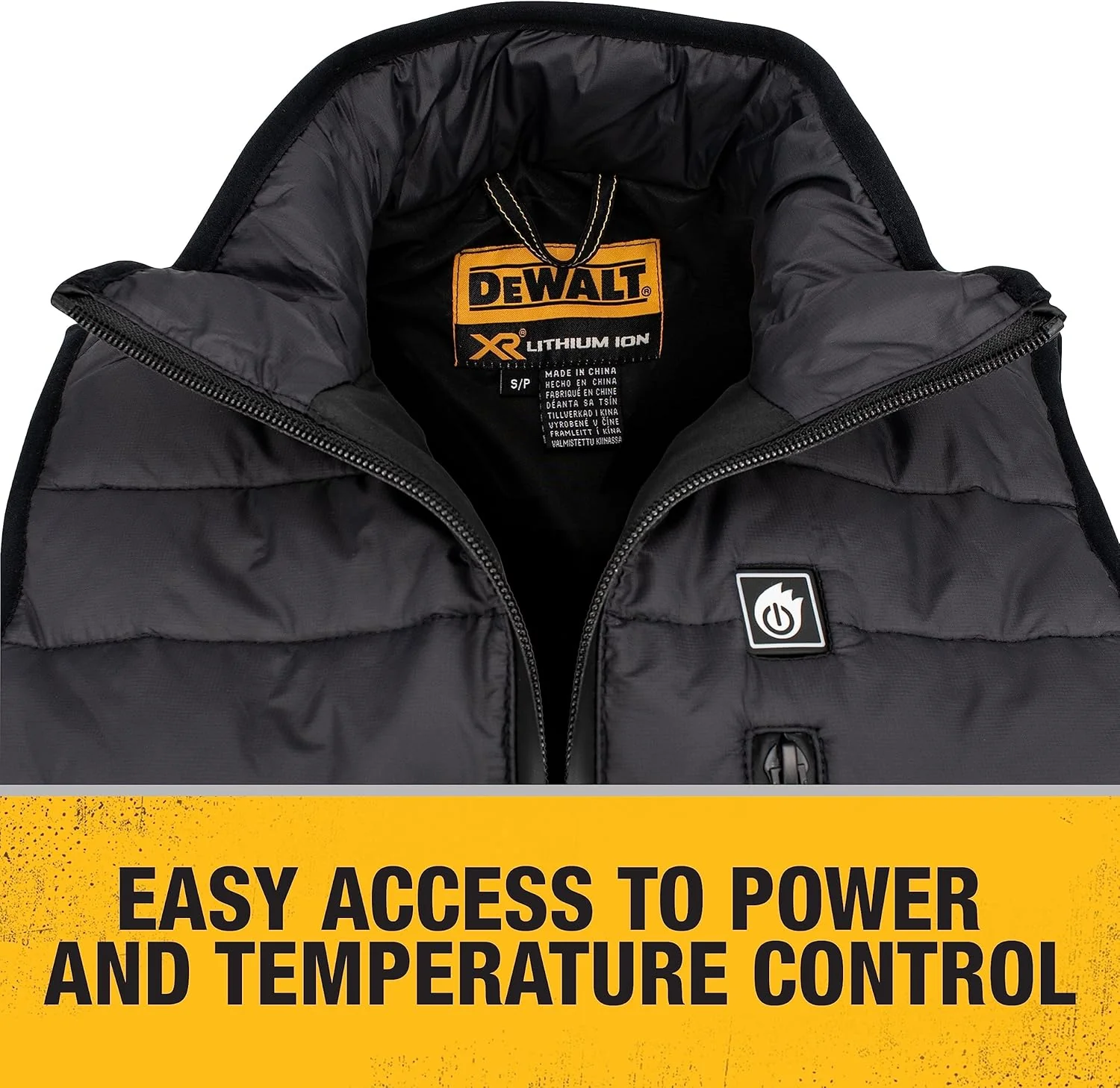 DEWALT Women's Standard Lightweight Puffer Heated Vest Kit, Black, X-Large - DCHV094D1 - Image 7