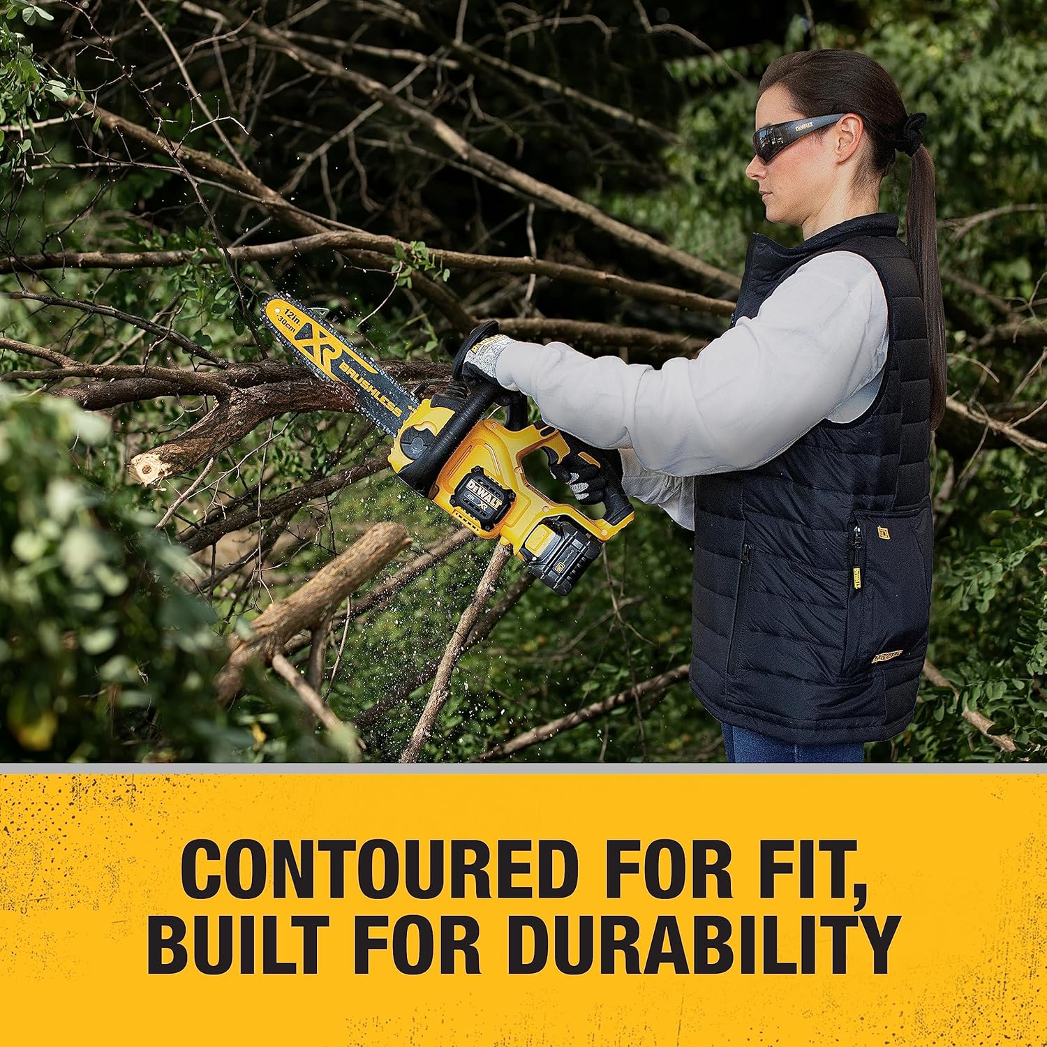 DEWALT Women's Standard Lightweight Puffer Heated Vest Kit, Black, X-Large - DCHV094D1 - Image 8