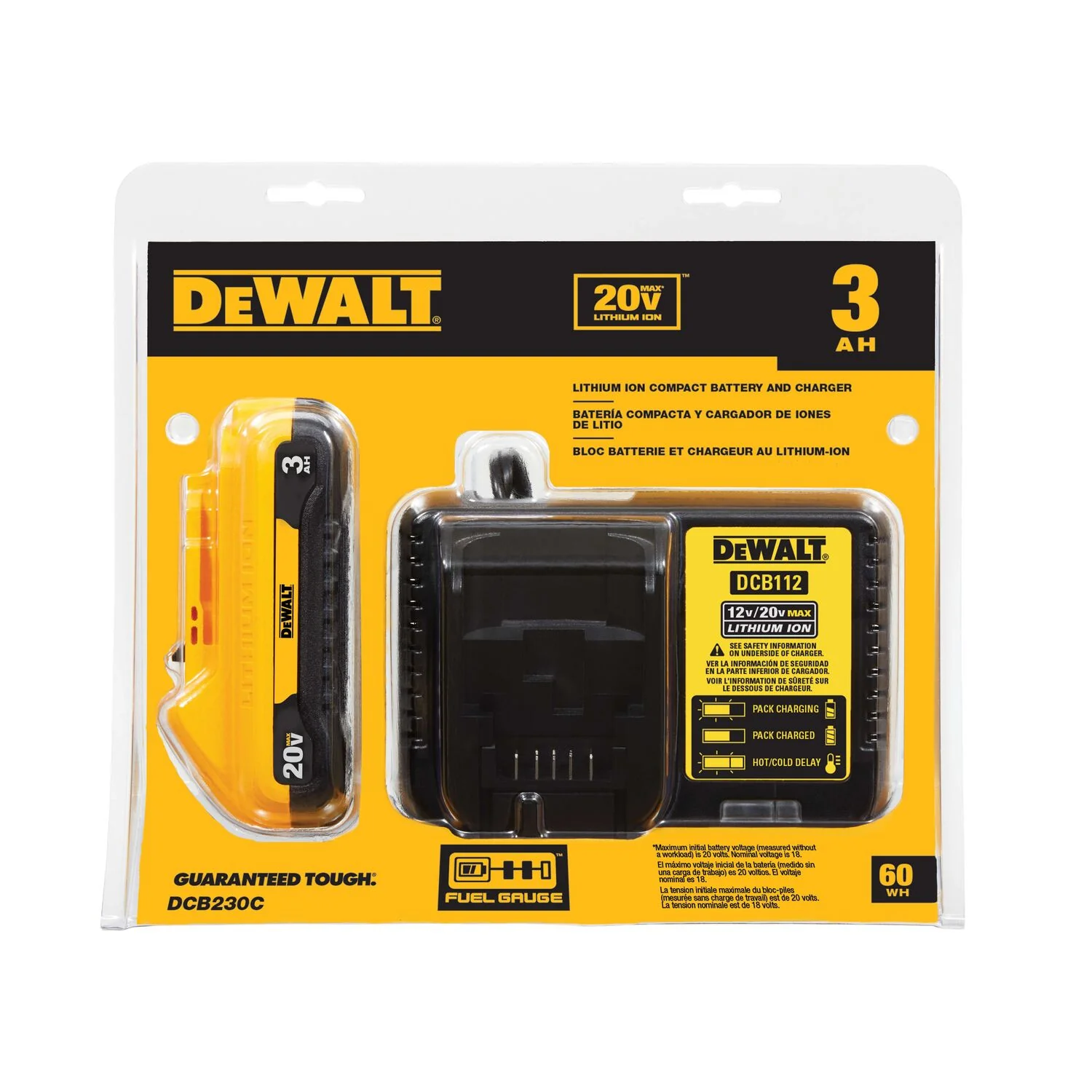 DeWALT DCB230C 20V MAX Compact 3.0Ah Battery Pack Starter Kit - Image 3