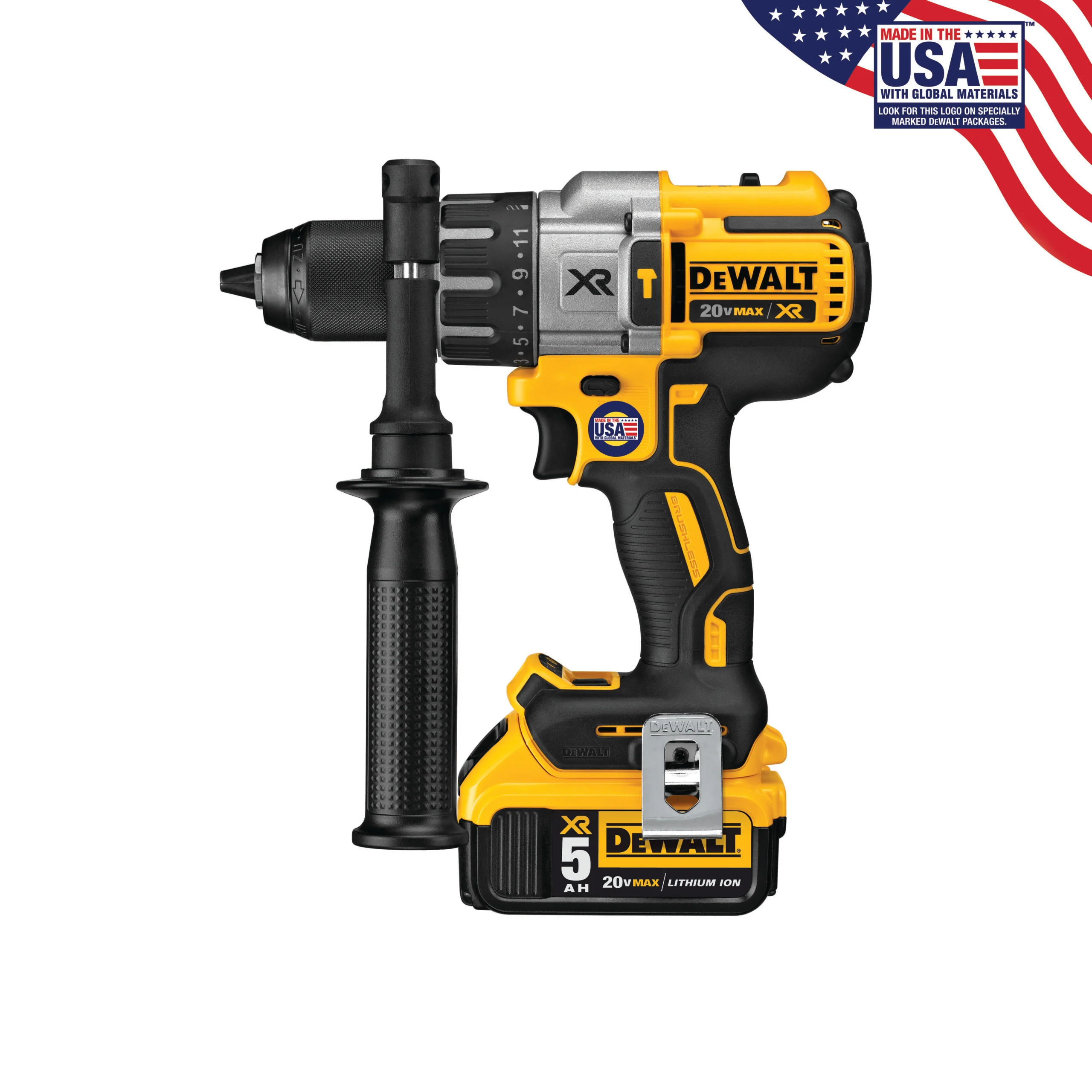 DeWALT 20V (DCD996P2) MAX XR Lithium-Ion Brushless Premium 3-Speed Hammer Drill Kit - Image 3