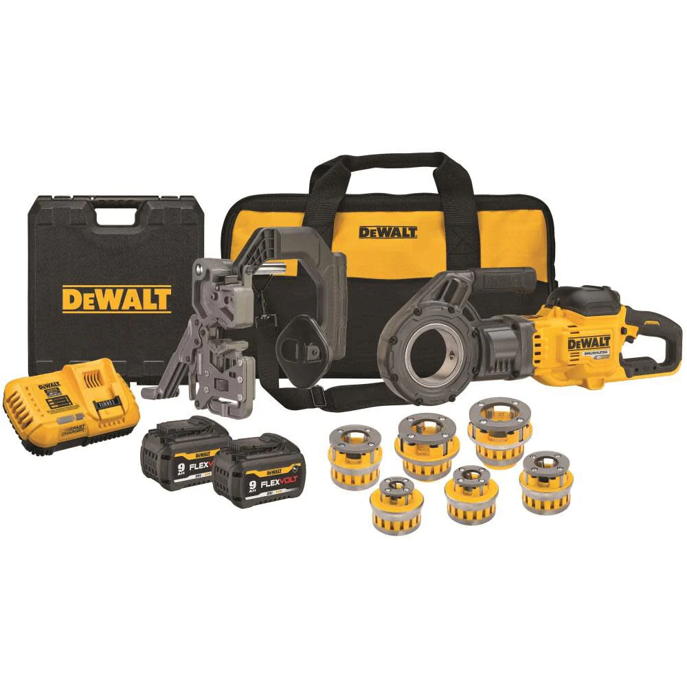 DeWALT DCE700X2K 60V MAX FlexVolt Cordless Pipe Threader Kit with Die Heads
