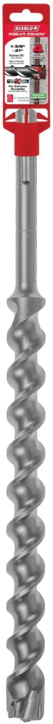 Diablo Rebar Demon SDS-Max 4-Cutter Carbide-Tipped Hammer Drill Bit - 1-3/8" Diameter, 21" Length, 16" Working Length - DMAMX1330 - Image 3