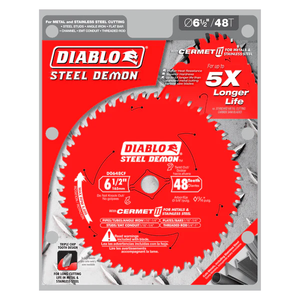 Diablo D0648CFA 6-1/2" x 48-Teeth Steel Demon Cermet II Saw Blade for Medium Metal - Image 2