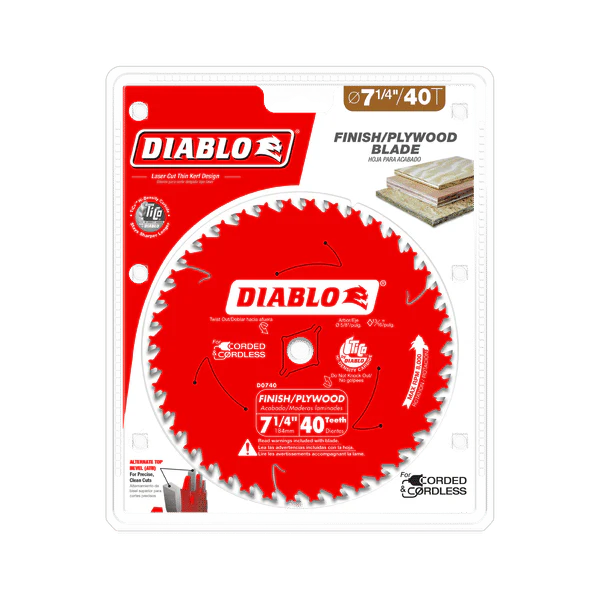 Diablo D0740A 7-1/4" x 40-Teeth Finish Saw Blade for Wood - Image 2