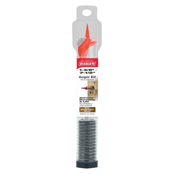 Diablo DAG1160 1-3/8" x 7-1/2" Auger Bit for Wood & Nail-Embedded Wood - Image 2