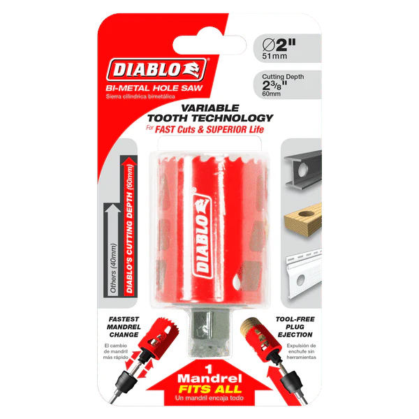 Diablo DHS2000 2 in. Bi-Metal Hole Saw with 2-3/8 in. Cutting Depth - Image 2
