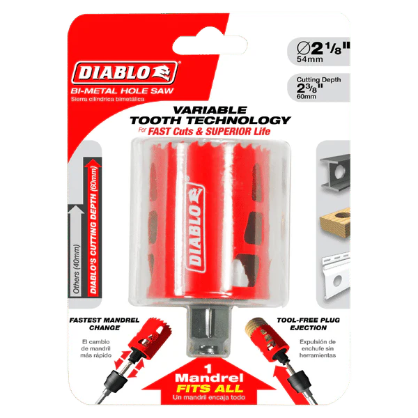 Diablo DHS2125 2-1/8 in. Bi-Metal Hole Saw with 2-3/8 in. Cutting Depth - Image 2