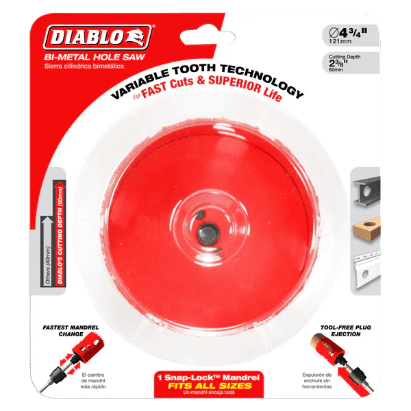 Diablo DHS4500 4-1/2 in. Bi-Metal Hole Saw with 2-3/8 in. Cutting Depth - Image 2