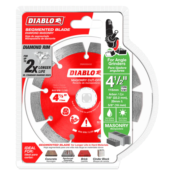 Diablo DMADS0450 4-1/2" Segmented Rim Diamond Cut-Off Blade for Masonry - Image 2