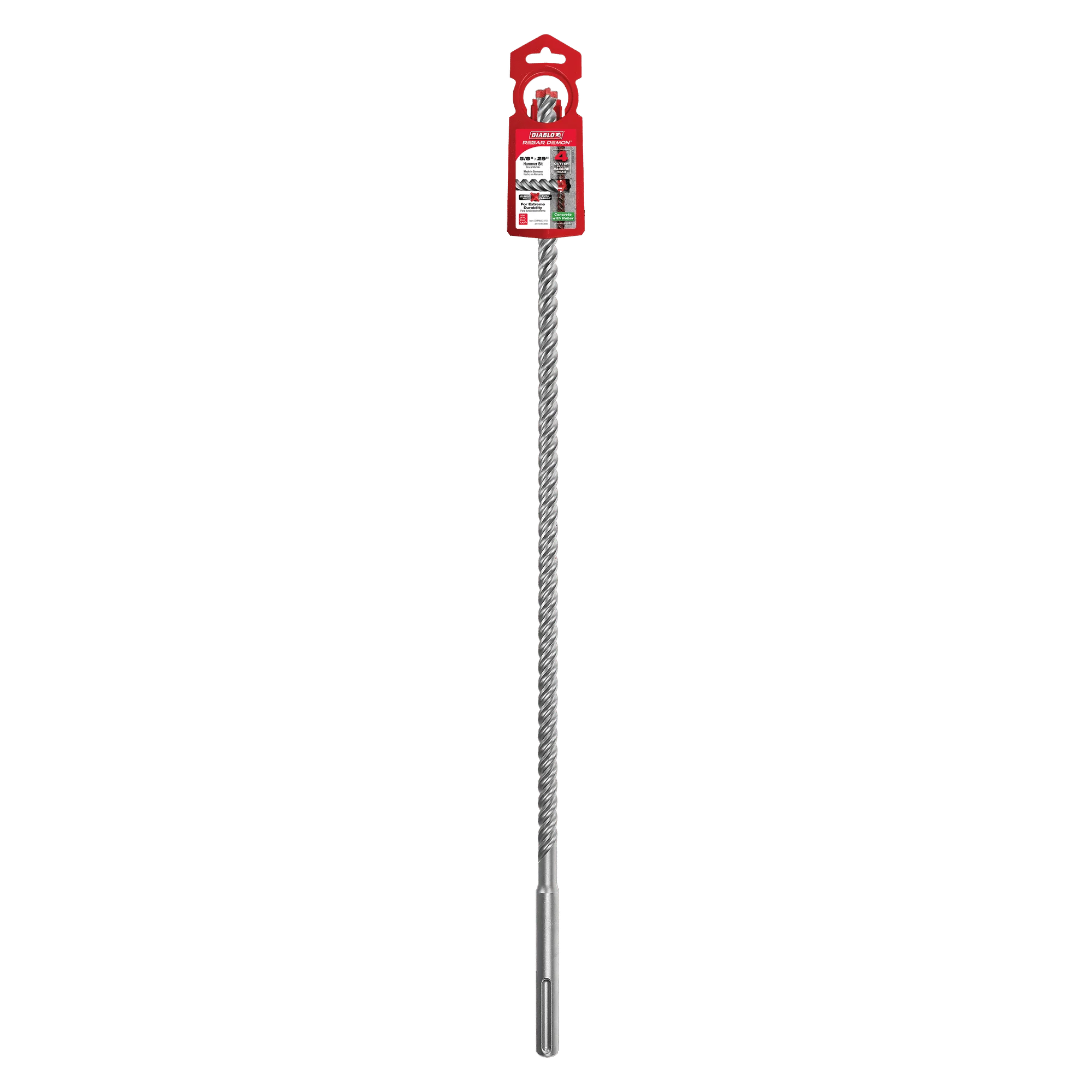 Diablo 5/8" x 24" x 29" Rebar Demon SDS-Max 4-Cutter Full Carbide Head Hammer Drill Bit - Image 2