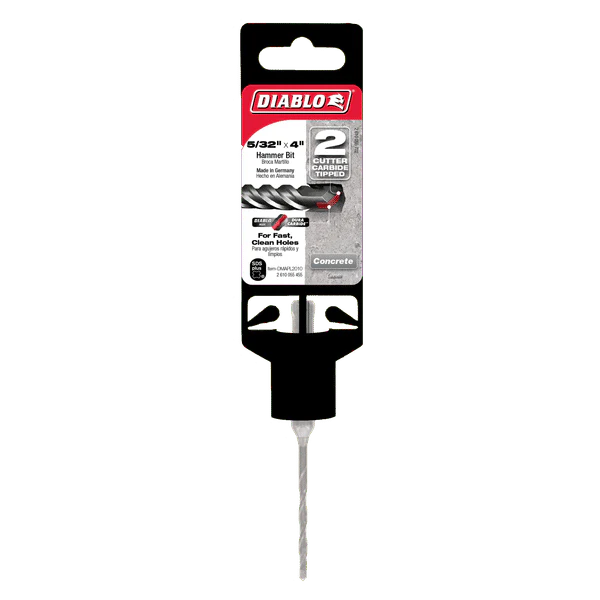 Diablo DMAPL2010 5/32" x 2" x 4" SDS-Plus 2-Cutter Carbide-Tipped Hammer Drill Bit - Image 2