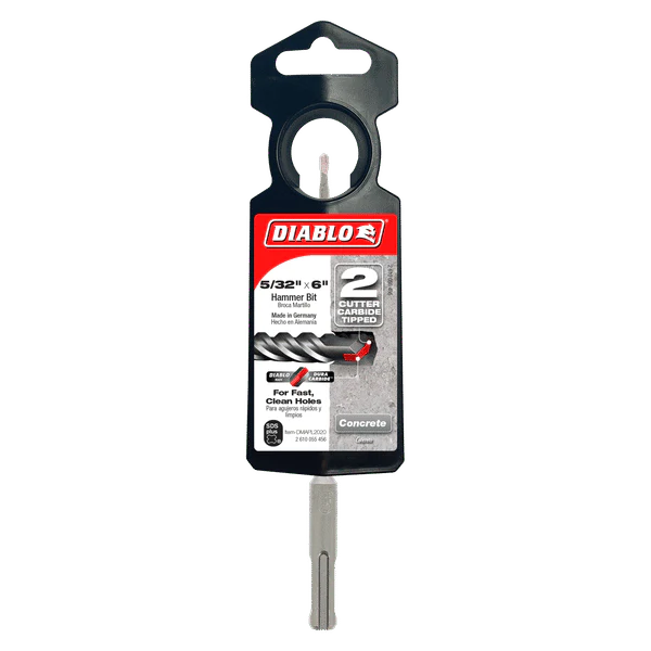 Diablo DMAPL2020 5/32" x 4" x 6" SDS-Plus 2-Cutter Carbide-Tipped Hammer Drill Bit - Image 2