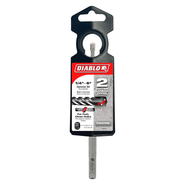 Diablo DMAPL2140 1/4" x 4" x 6" SDS-Plus 2-Cutter Carbide-Tipped Hammer Drill Bit - Image 2
